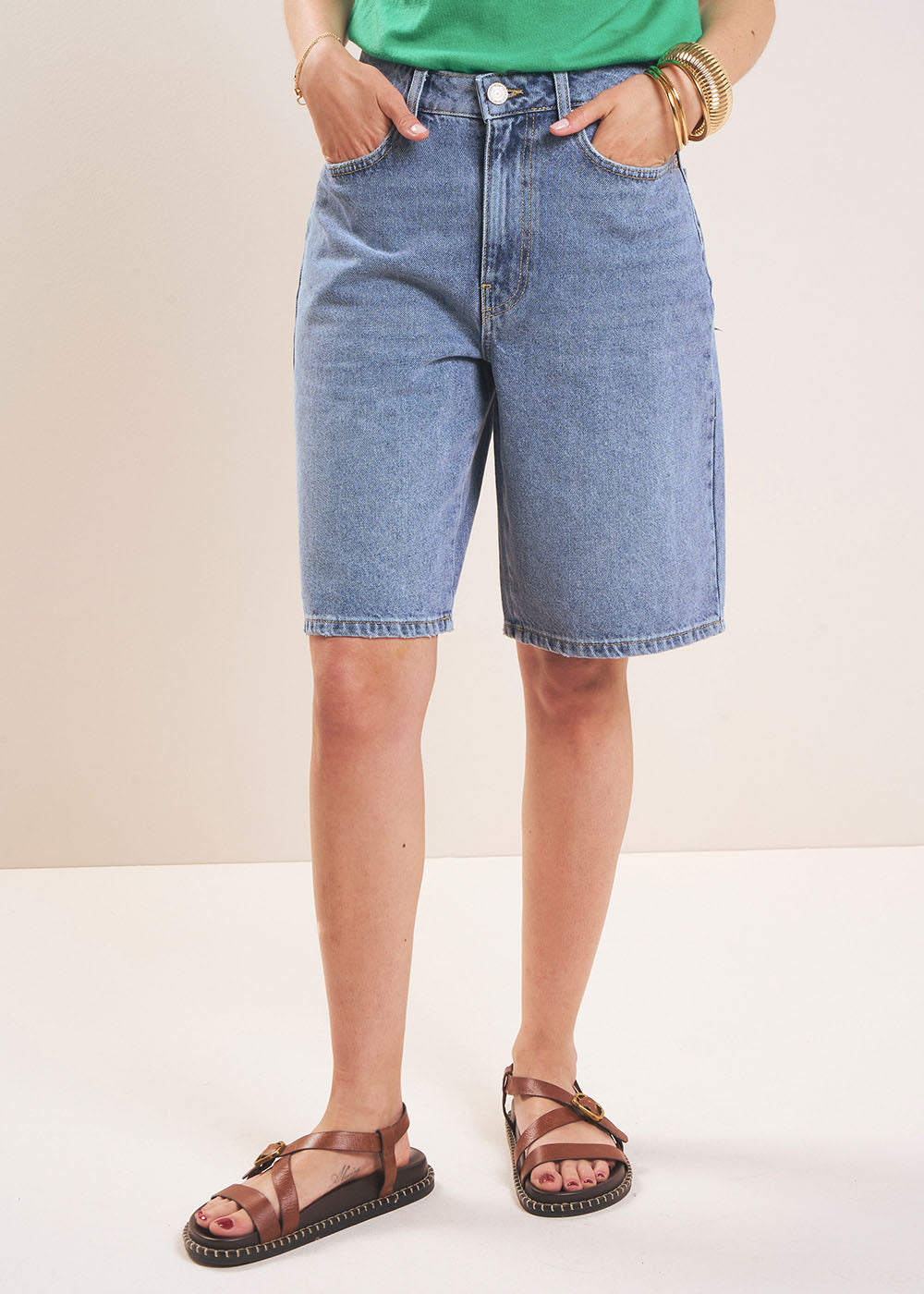 BRENDA Bermuda in denim - 1 - Sud Express - Sud Express