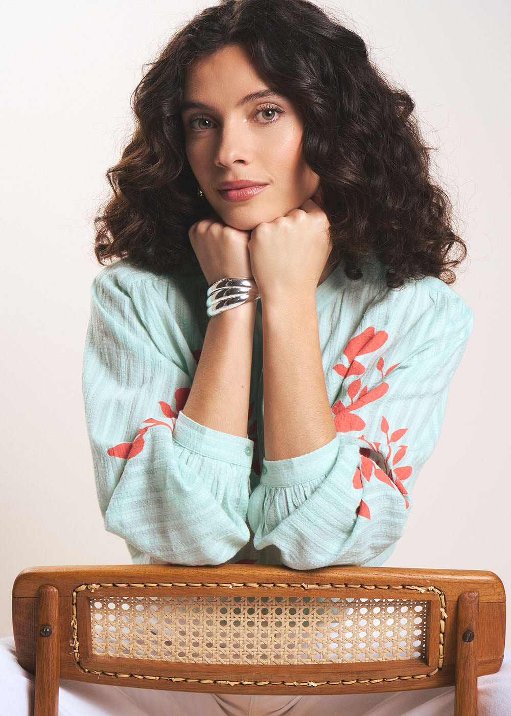 TIBALCO Embroidered cotton floral print blouse - 2 - Sud Express - Sud Express