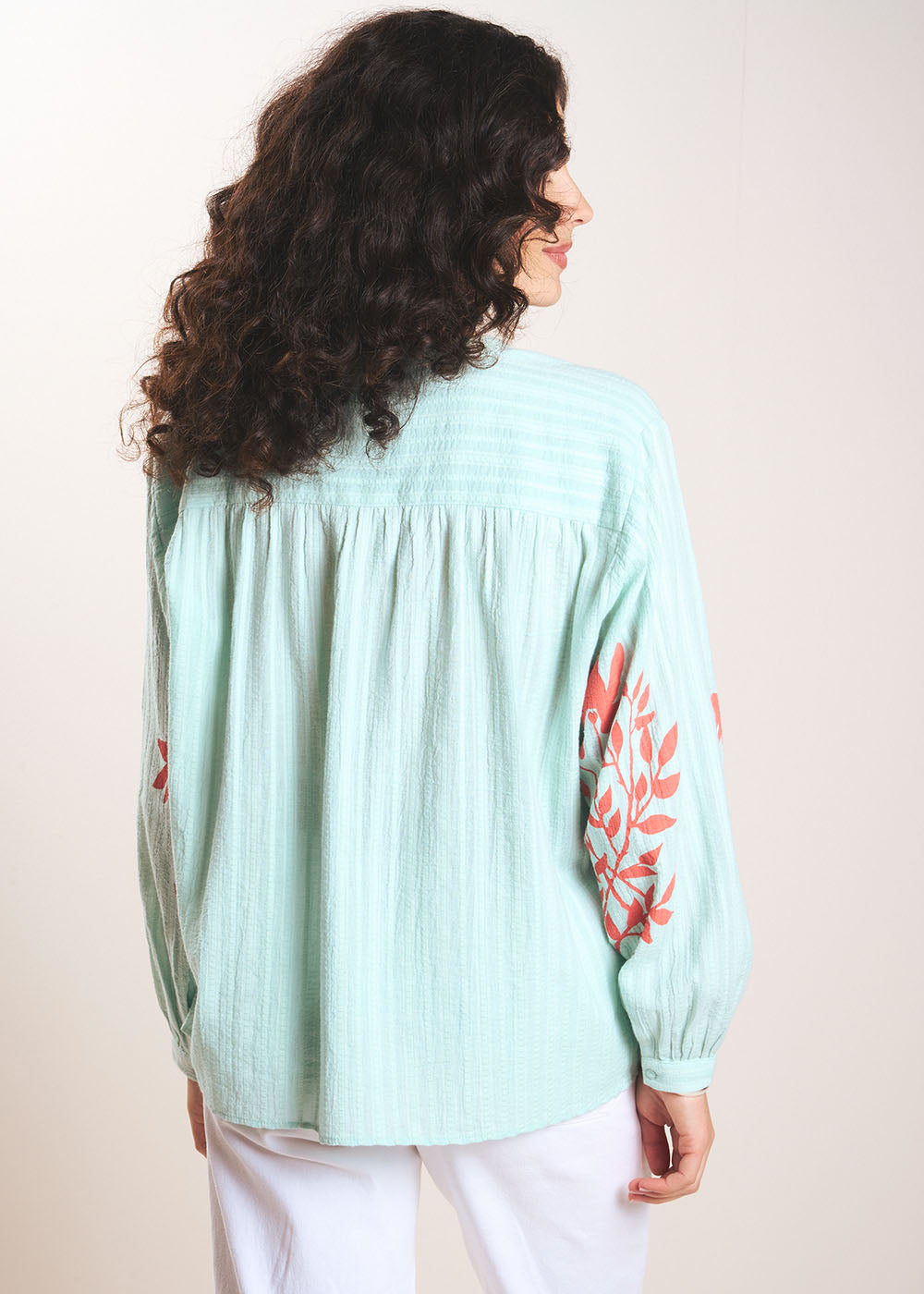 TIBALCO Embroidered cotton floral print blouse - 3 - Sud Express - Sud Express