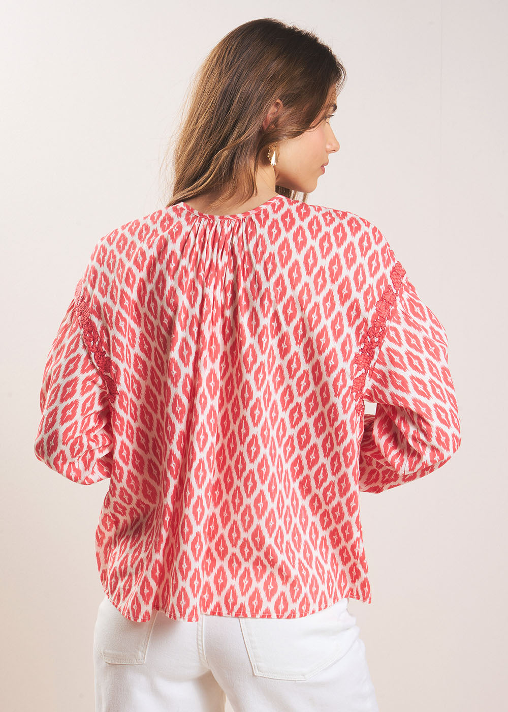 TAMAELLE Printed cotton blouse with Tunisian collar - 3 - Sud Express - Sud Express