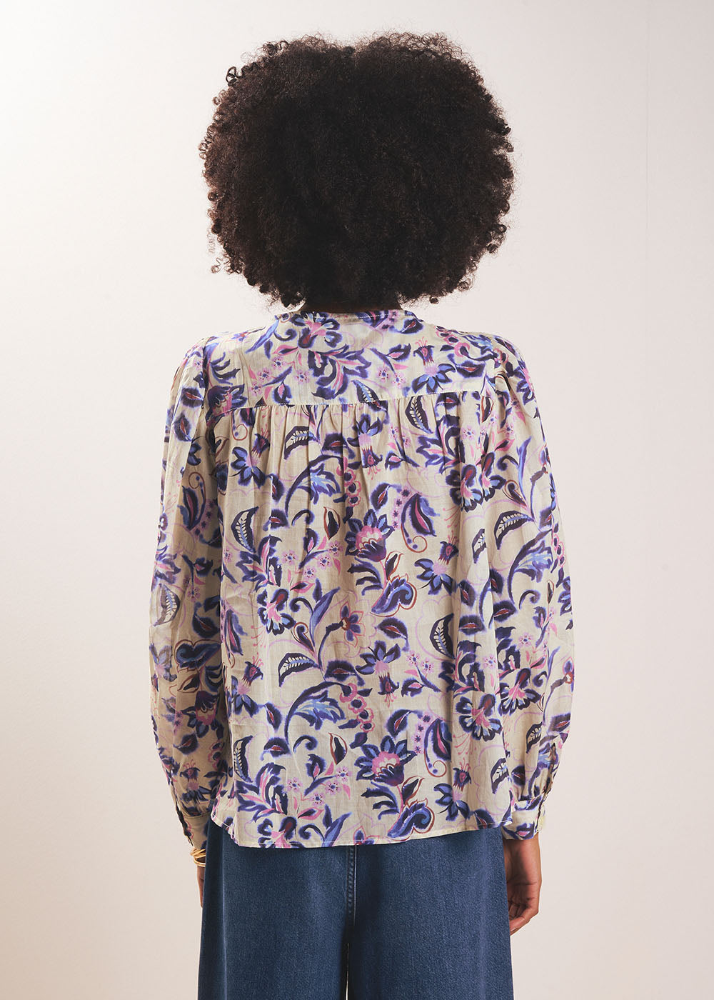 TALOLLY Printed shirt with round neck and flared silhouette - 3 - Sud Express - Sud Express