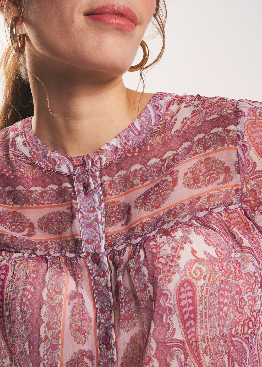 Long-sleeved printed blouse - Sud Express - 2 - Sud Express