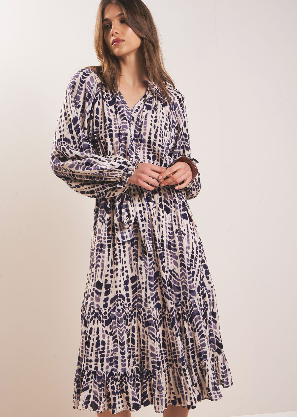 RADEYA Long dress with graphic print - 1 - Sud Express - Sud Express