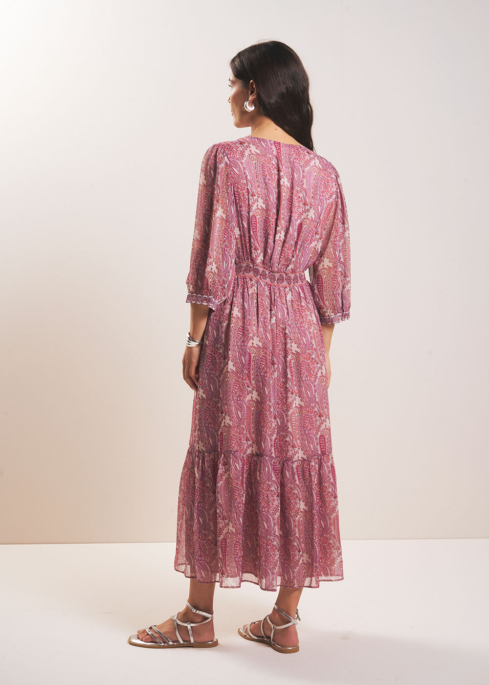 RINDILA Long printed dress with ruffles - 3 - Sud Express - Sud Express