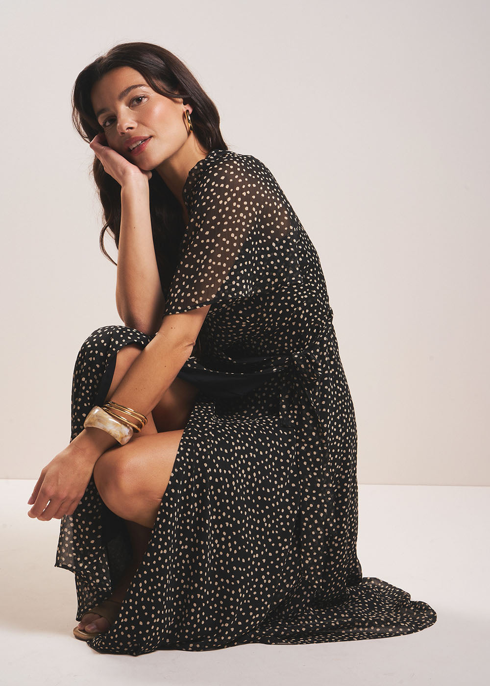 RAMALIA Printed wrap midi dress - 4 - Sud Express - Sud Express