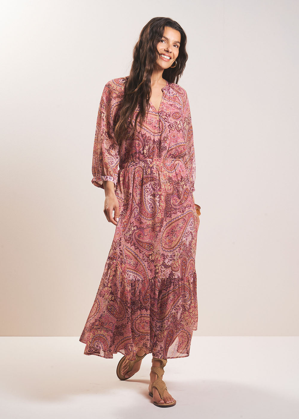 REKA Midi dress with paisley print - 1 - Sud Express - Sud Express