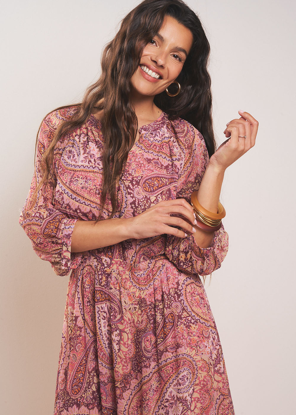 REKA Midi dress with paisley print - 2 - Sud Express - Sud Express