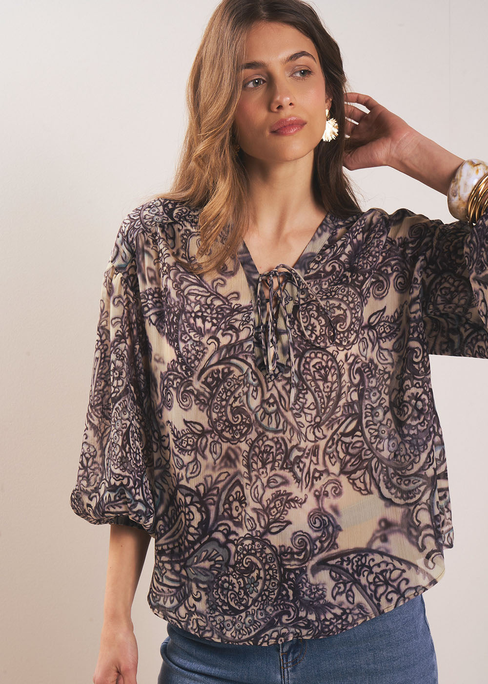 Bohemian-style blouse - Sud Express - 5 - Sud Express