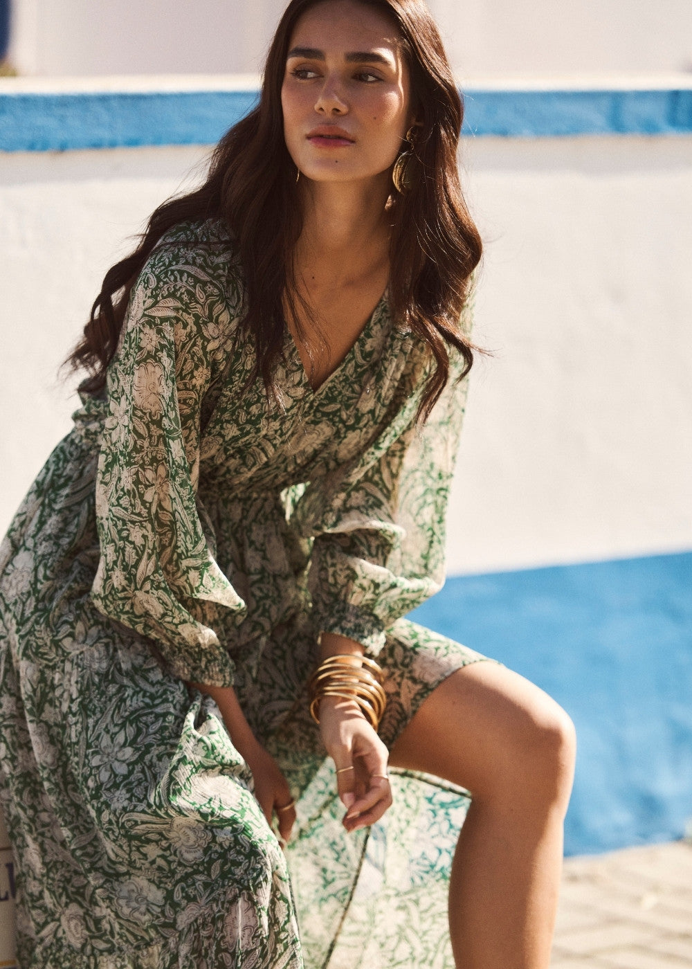 RALILIE Long printed dress with ruffles - 1 - Sud Express - Sud Express