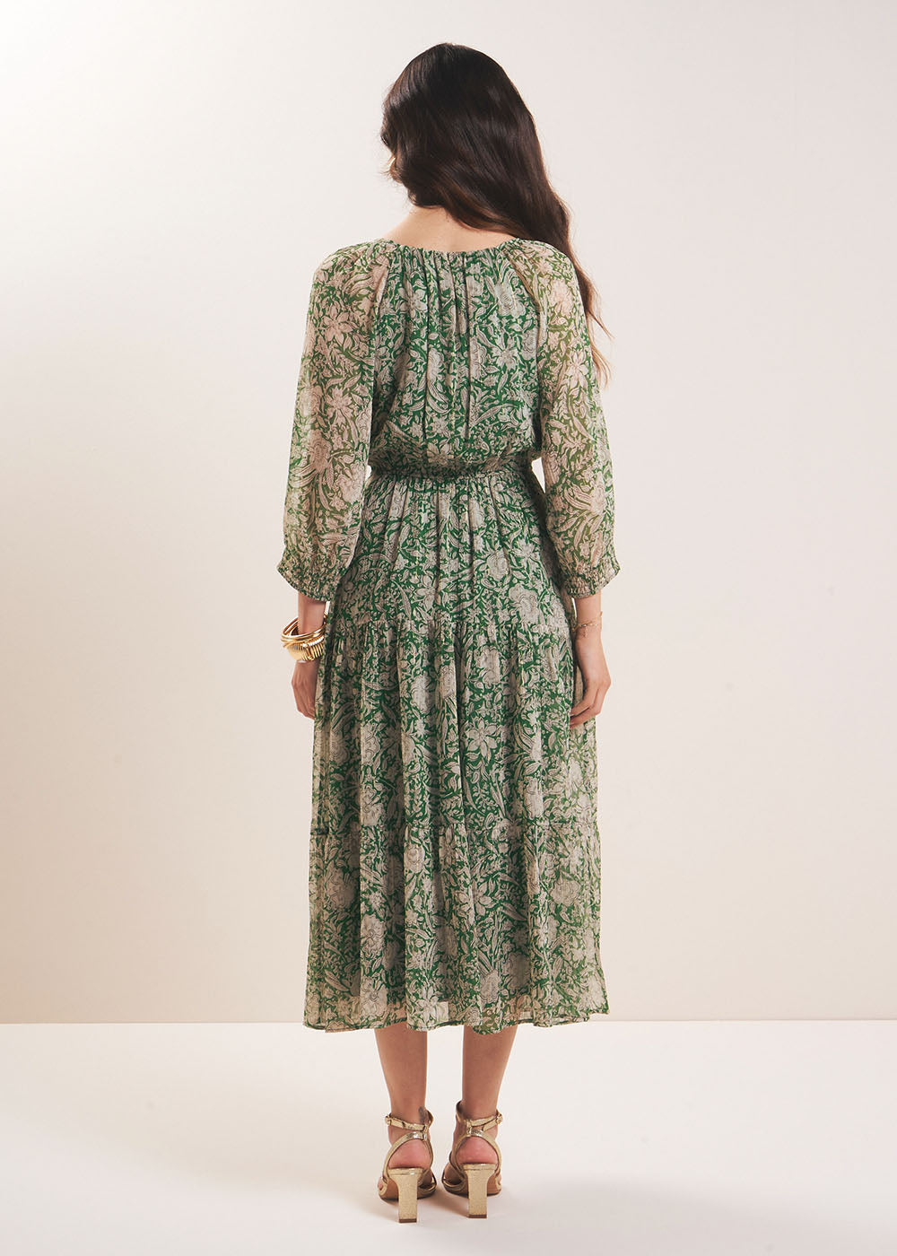 RALILIE Long printed dress with ruffles - 3 - Sud Express - Sud Express