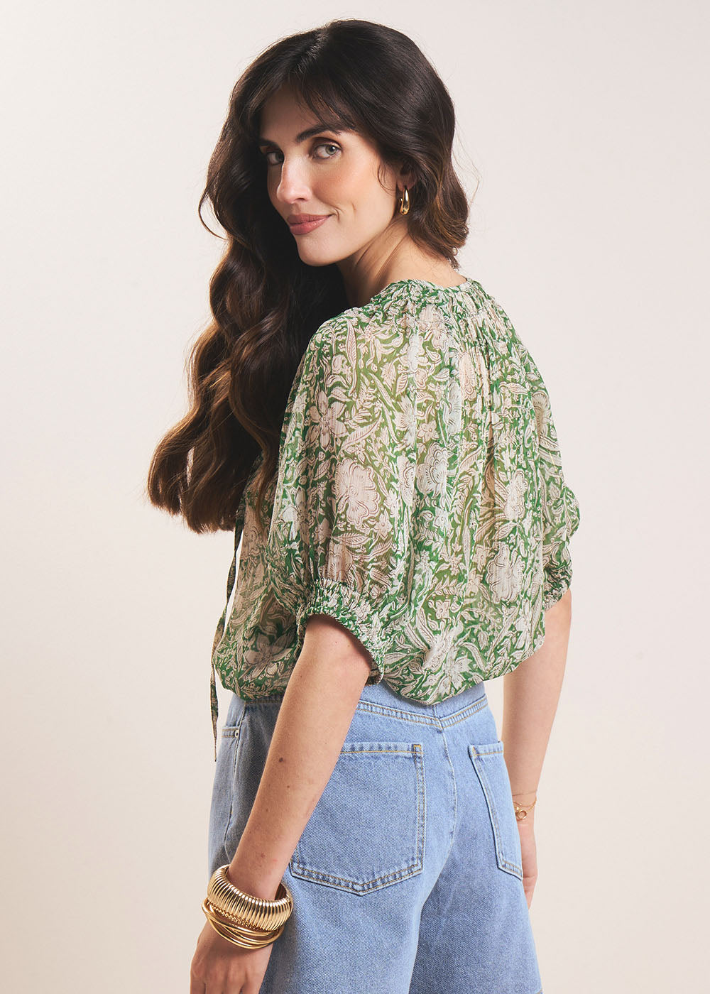 TALILIE Printed smocked blouse - 3 - Sud Express - Sud Express