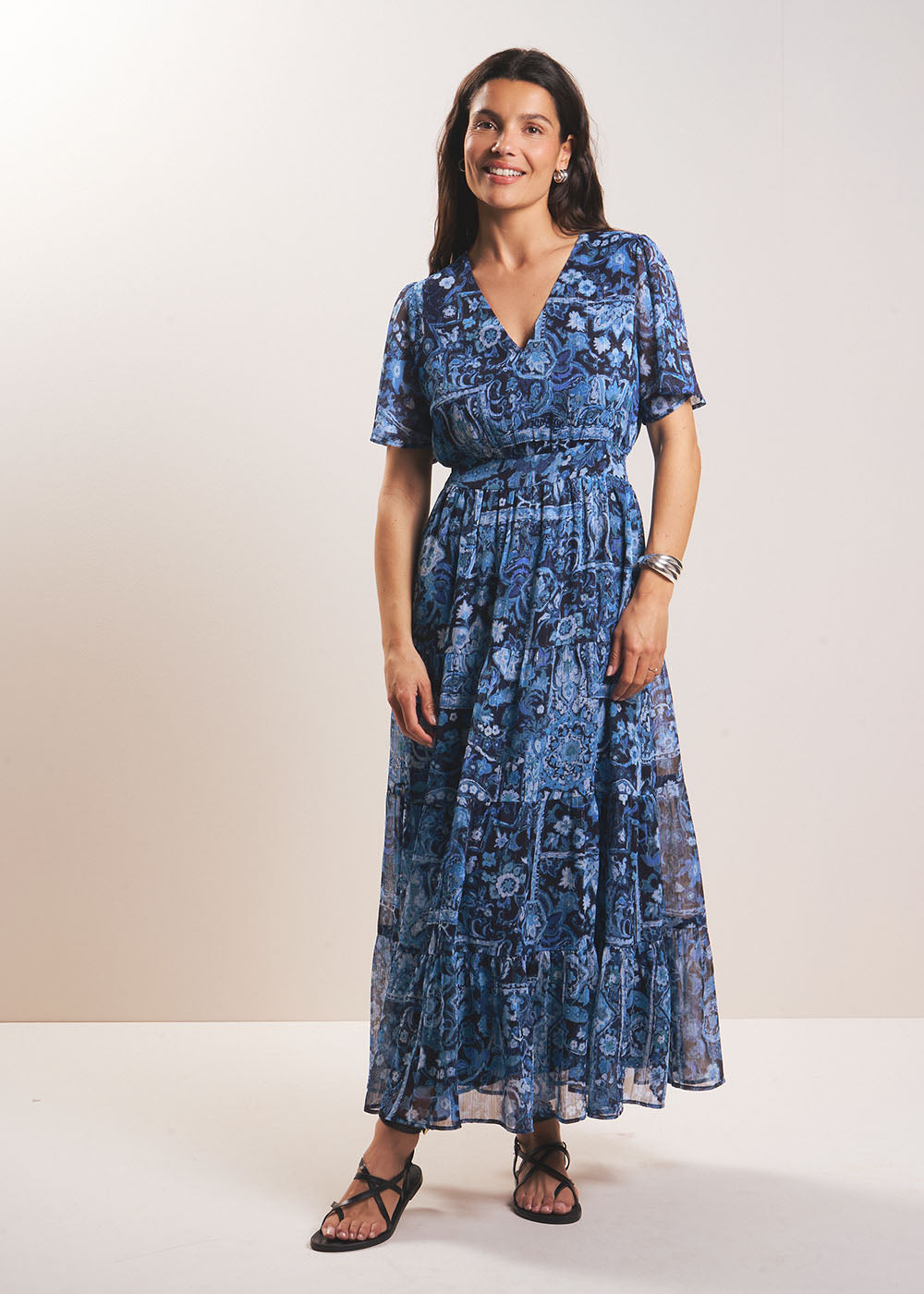 RALENTINIE Long Paisley Print Dress - 1 - Sud Express - Sud Express