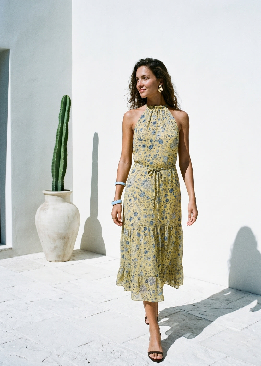 REMINIA Long printed dress with a high neck - 1 - Sud Express - Sud Express