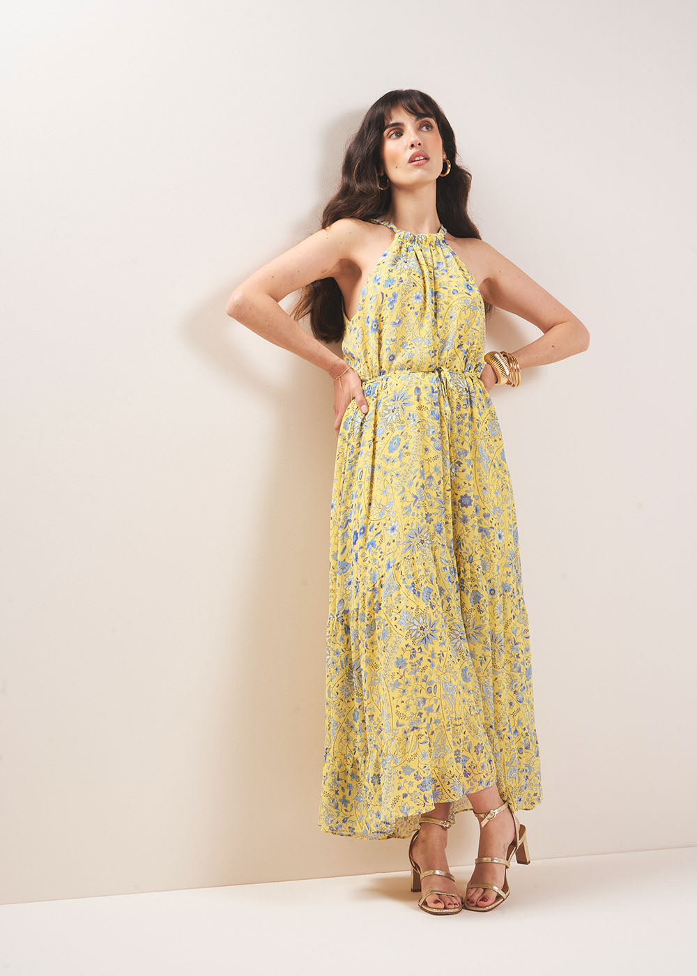 REMINIA Long printed dress with a high neck - 4 - Sud Express - Sud Express