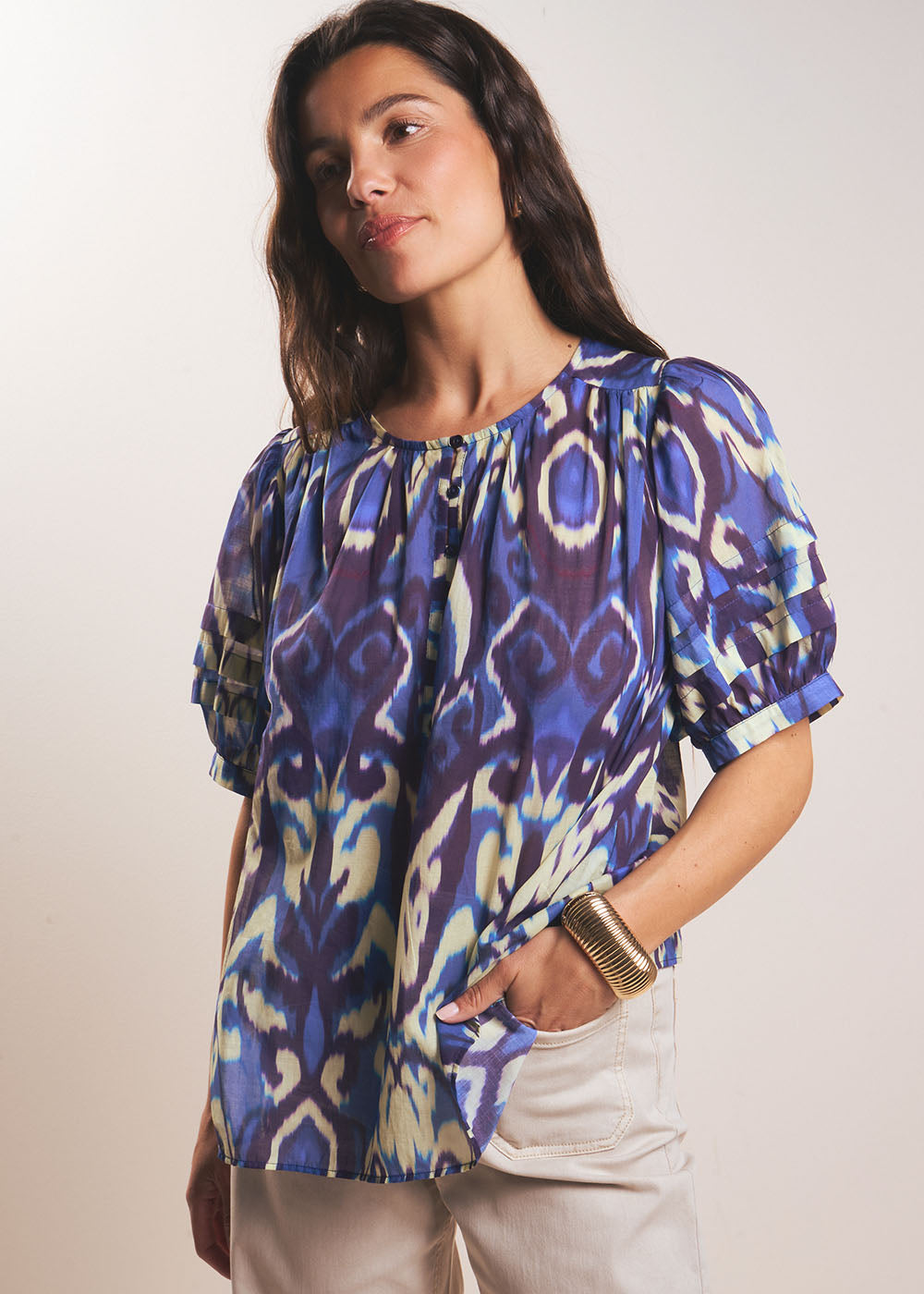TABALTO Ikat printed top - 1 - Sud Express - Sud Express