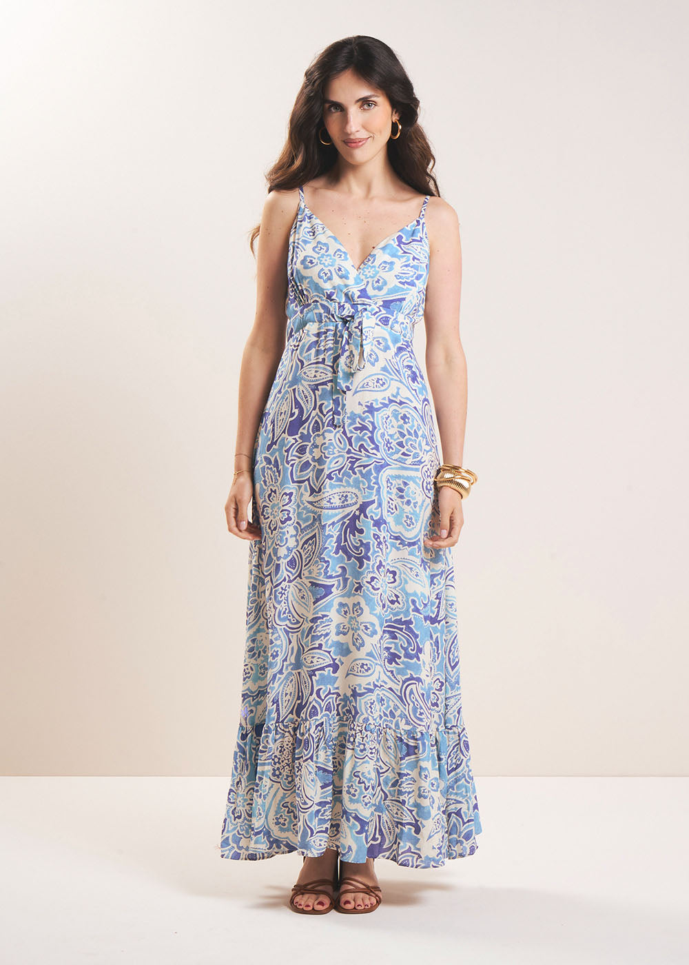 RADALINA Long printed dress with straps - 1 - Sud Express - Sud Express