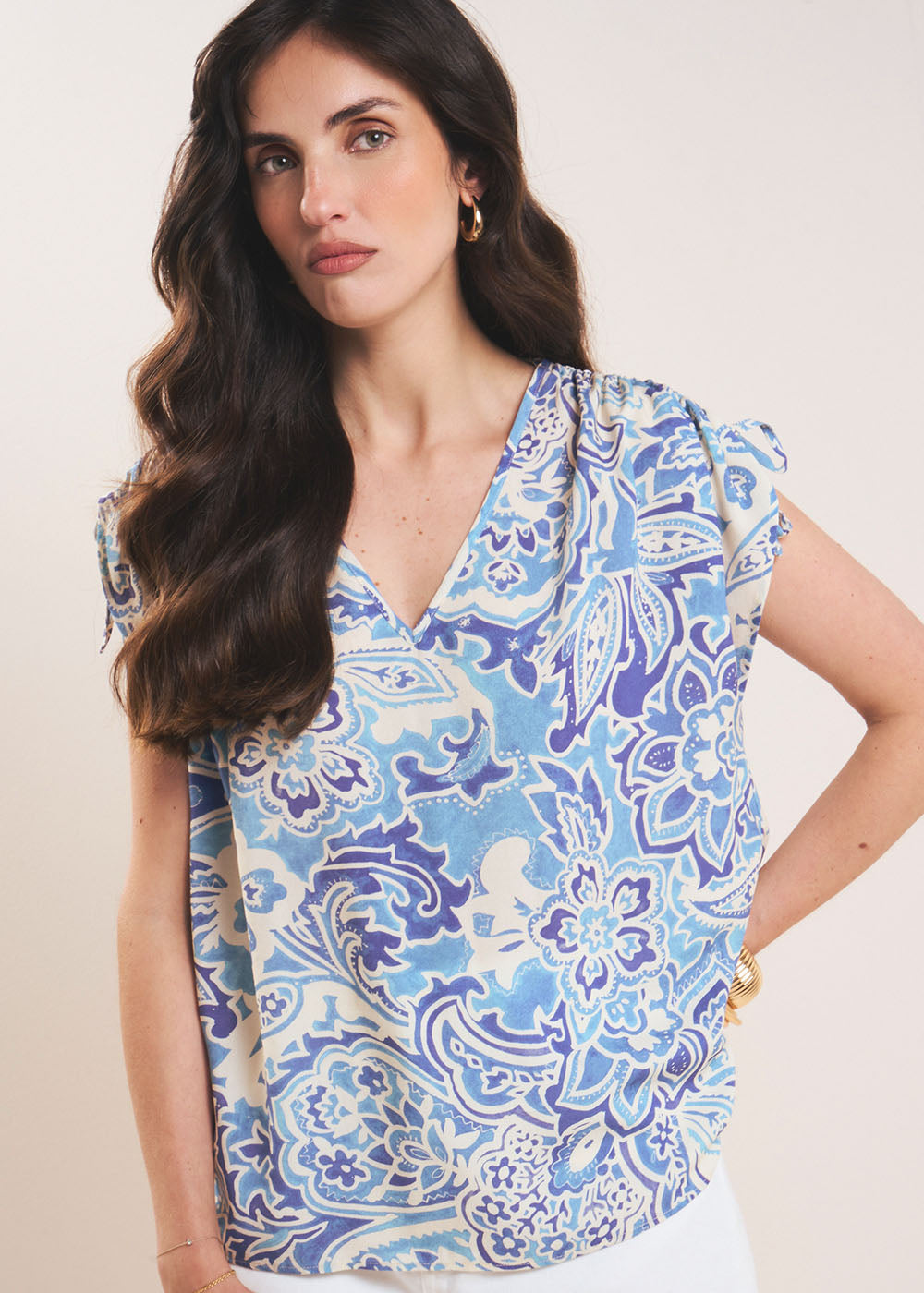 TADALINA Flared printed top - 4 - Sud Express - Sud Express