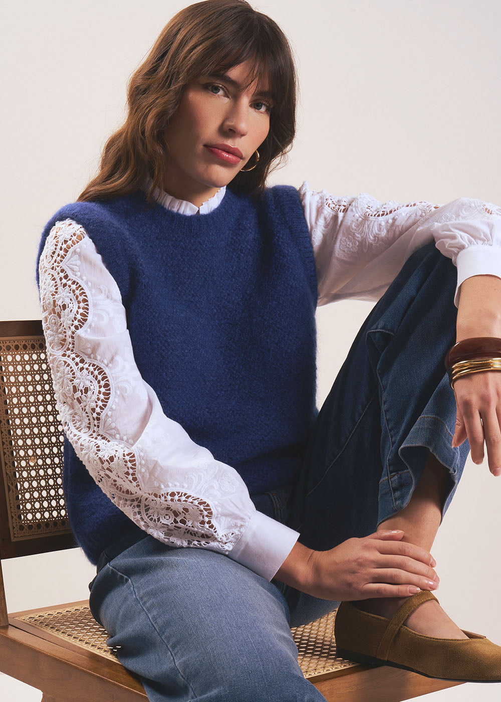 MOTANYA Sleeveless round neck sweater - 1 - Sud Express - Sud Express