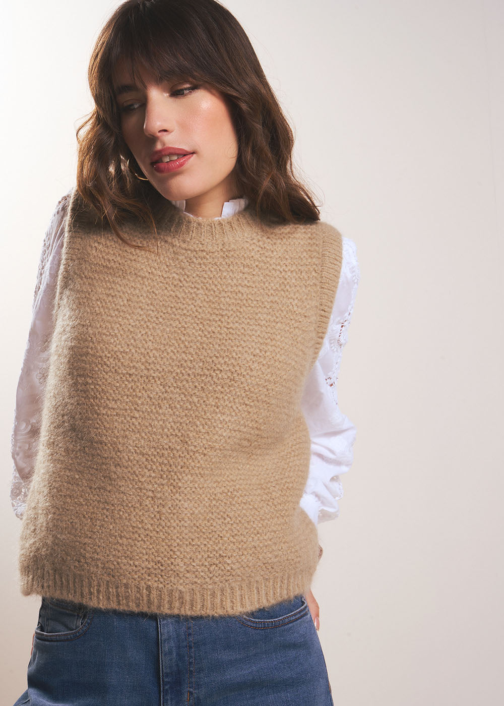 Sleeveless round neck sweater - Sud Express - 5 - Sud Express