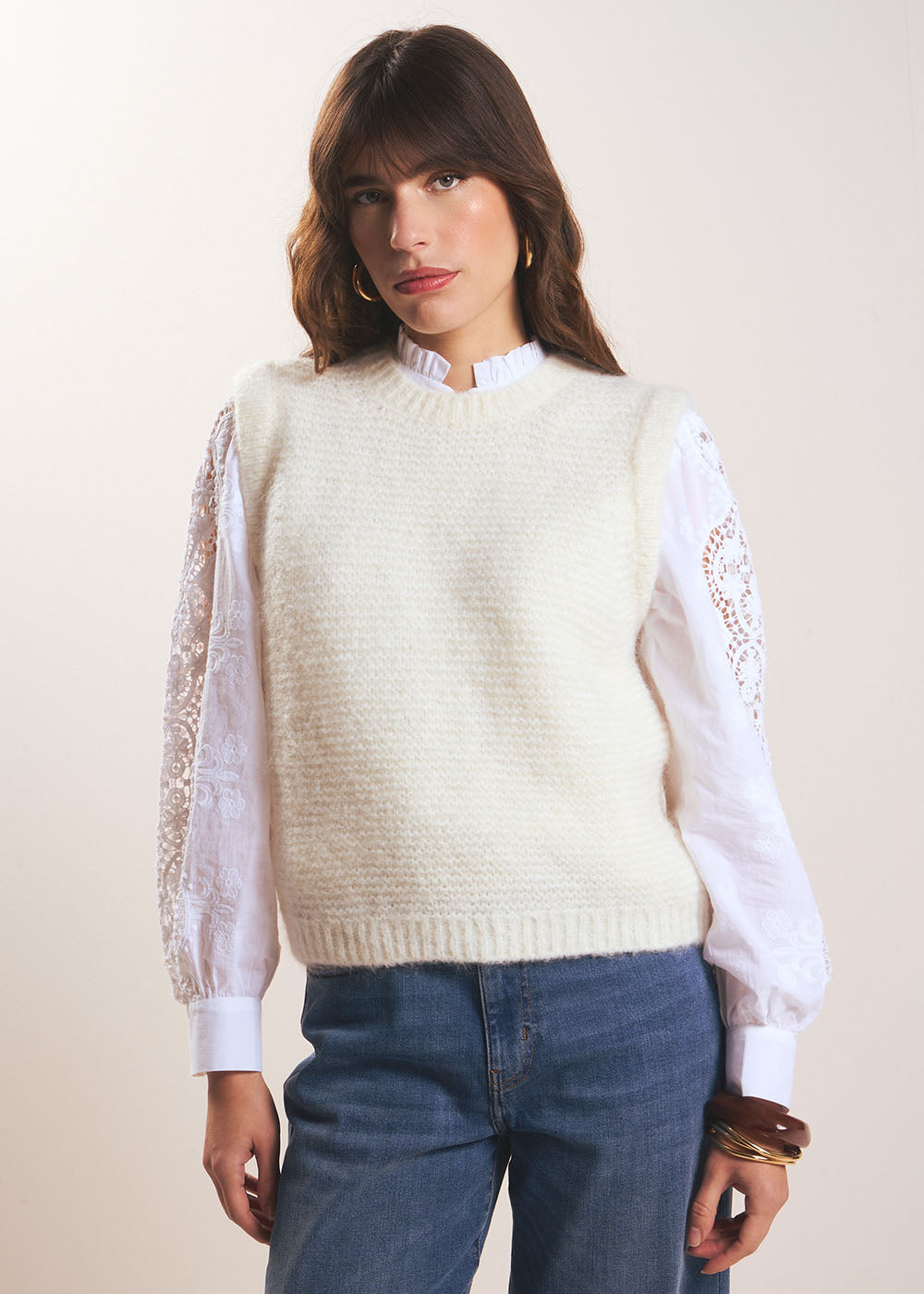 Sleeveless round neck sweater - Sud Express - 5 - Sud Express