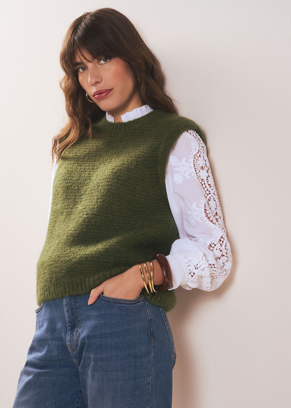 MOTANYA Sleeveless round neck sweater - 1 - Sud Express - Sud Express