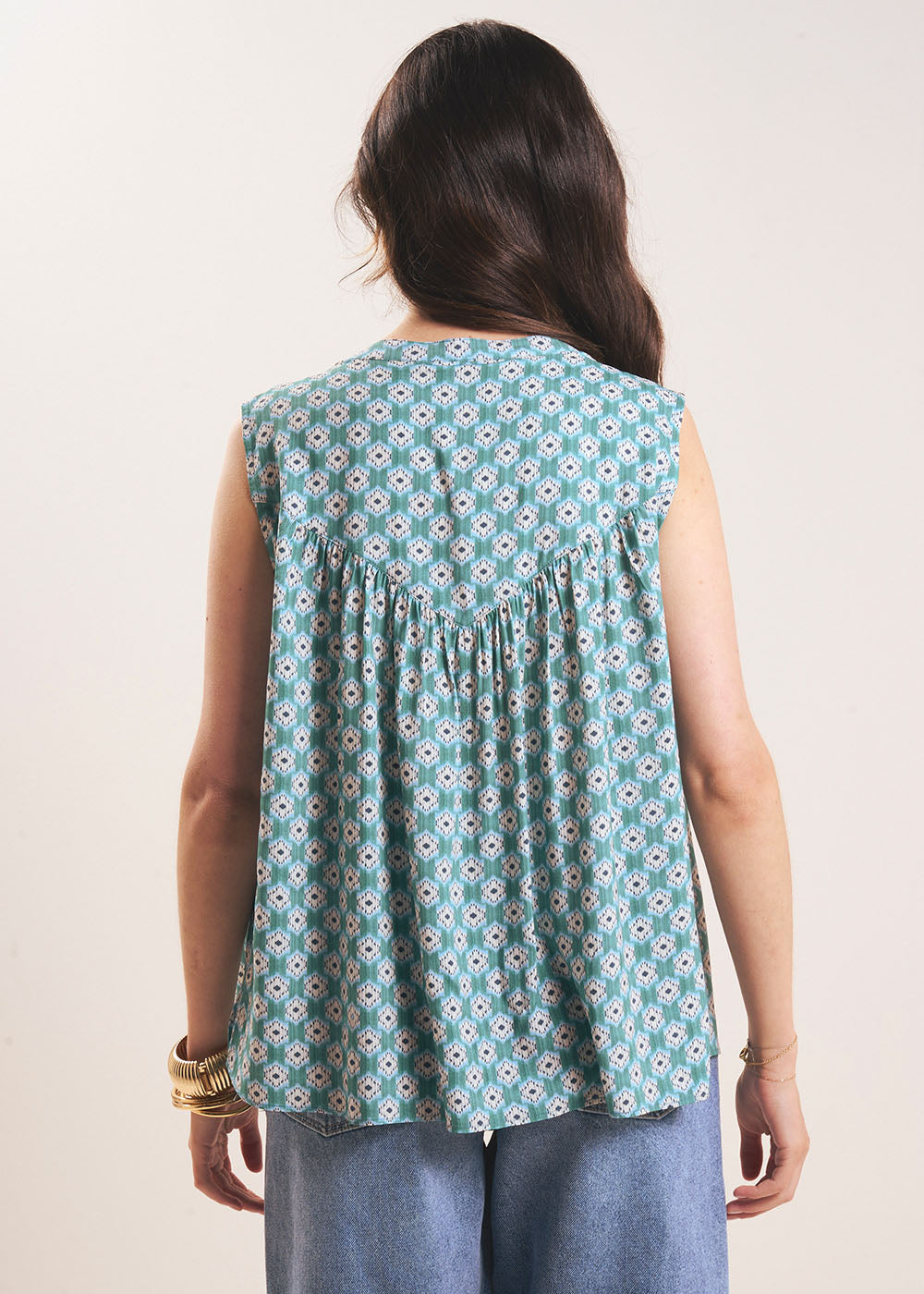 TONKA Printed sleeveless button-up top - 3 - Sud Express - Sud Express