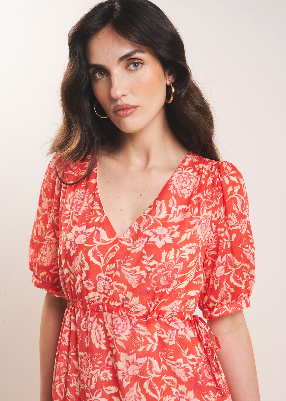 RALERMA Long dress with short balloon sleeves - 2 - Sud Express - Sud Express
