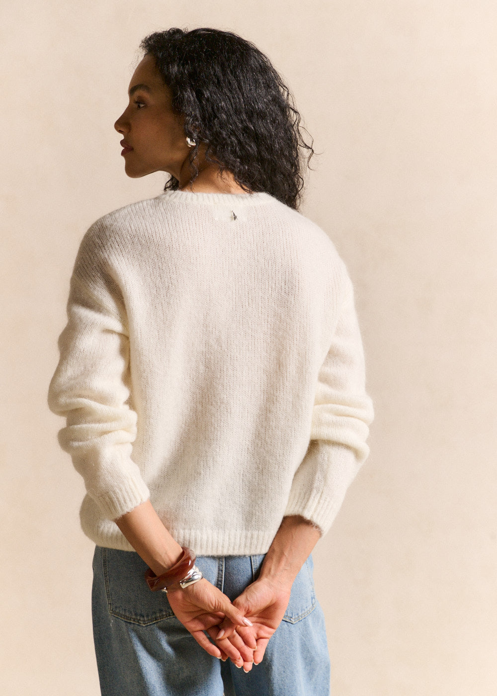Round-neck mohair jumper with long sleeves - Sud Express - 3 - Sud Express