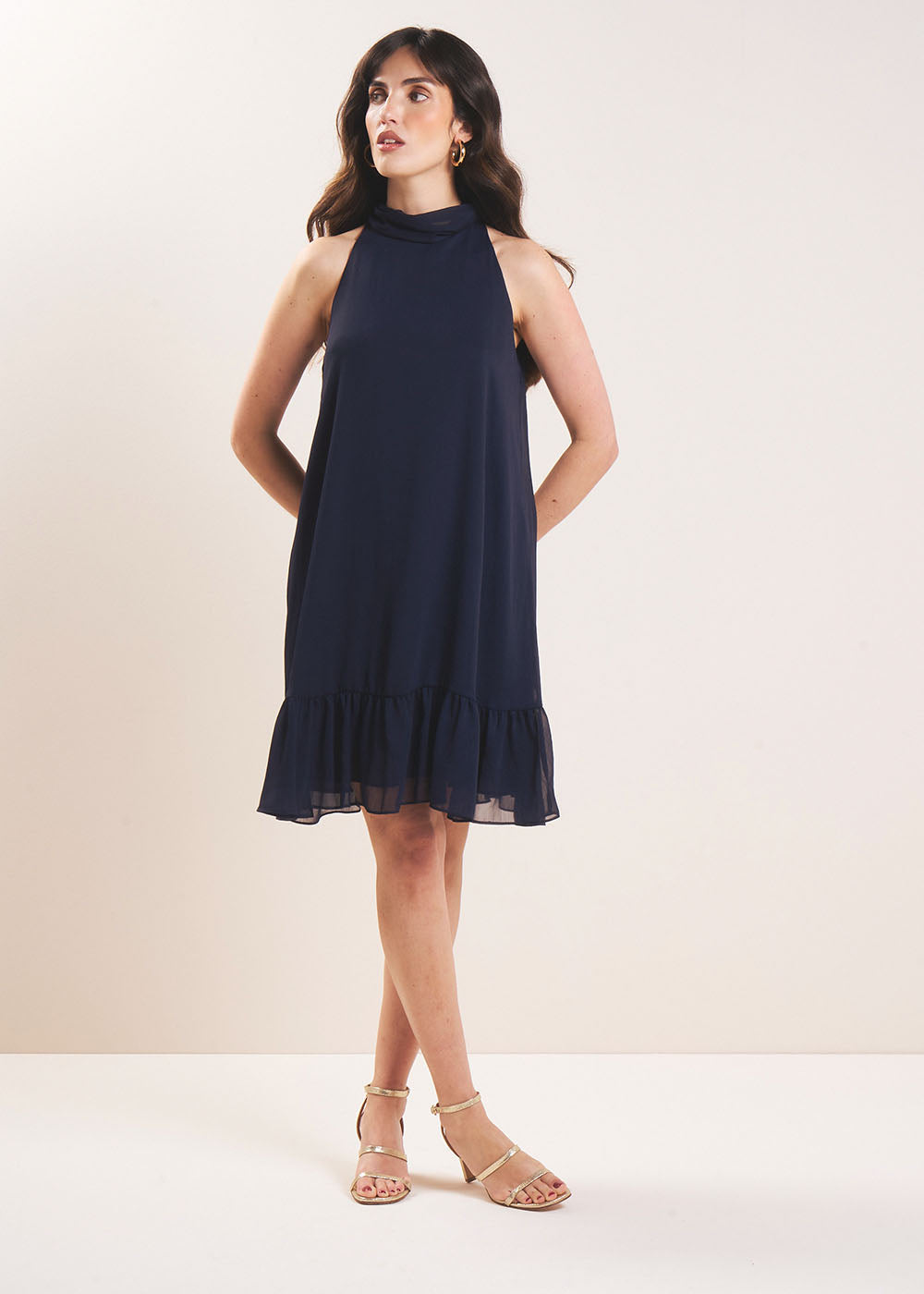 RAMELINE Short tie-neck dress - 1 - Sud Express - Sud Express