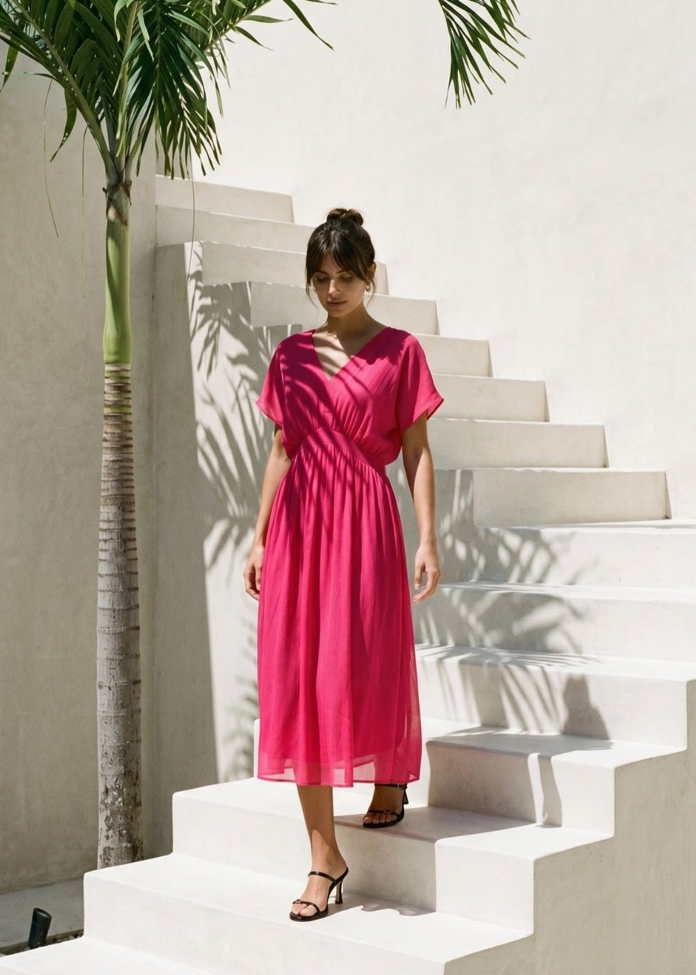 RAMELYA Long dress V neck - 1 - Sud Express - Sud Express