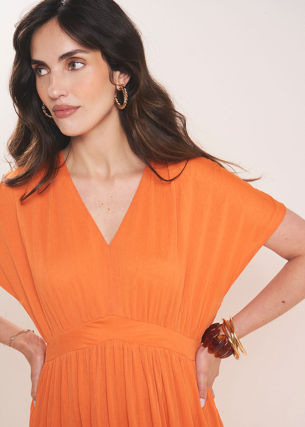 RAMELYA Long dress V neck - 2 - Sud Express - Sud Express