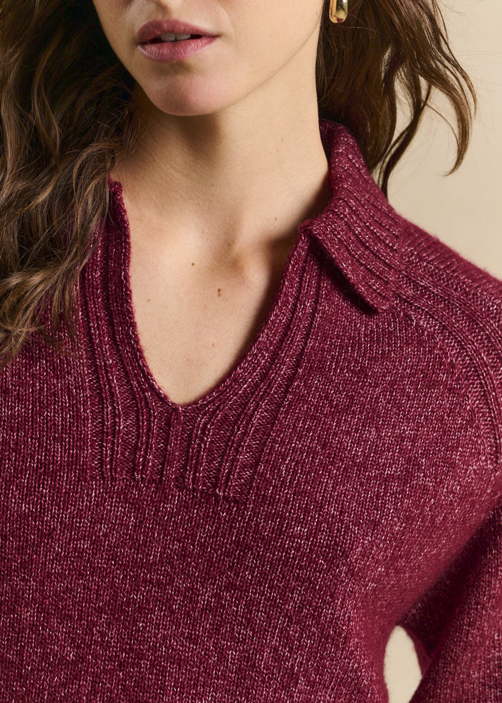 MILANETTE Ecru knitted polo-neck jumper - 2 - Sud Express - Sud Express