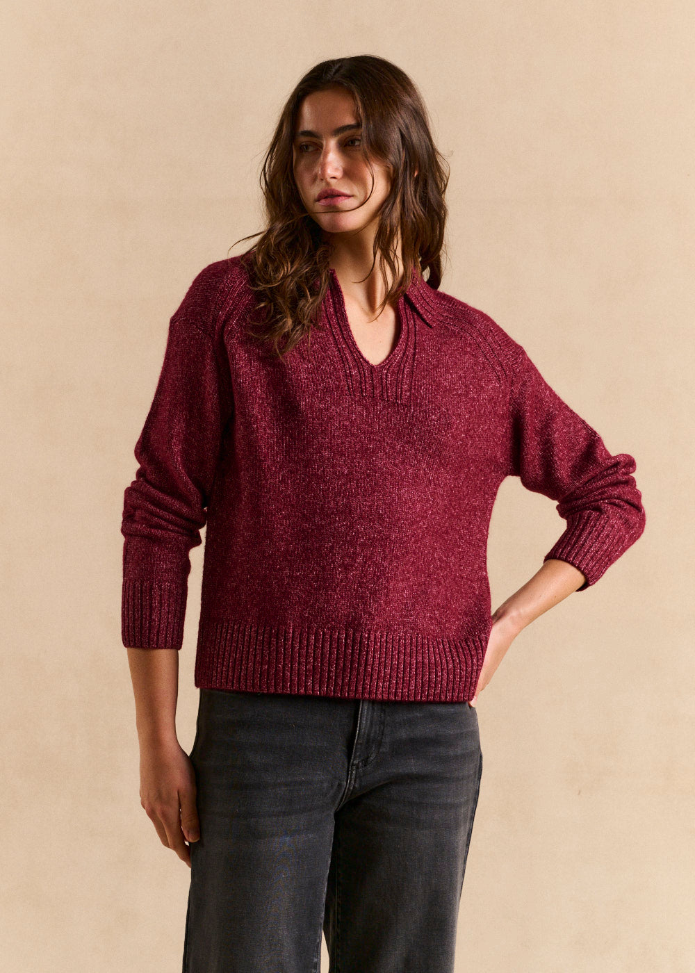 MILANETTE Ecru knitted polo-neck jumper - 3 - Sud Express - Sud Express