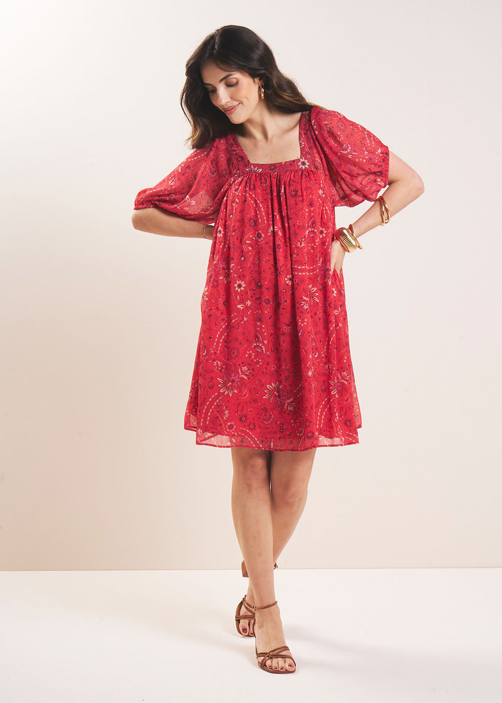 RAJANI Short printed dress - 1 - Sud Express - Sud Express