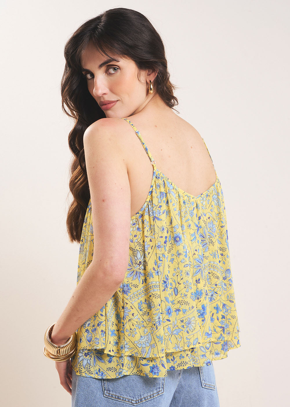 TEMIO Thin strap printed top - 3 - Sud Express - Sud Express
