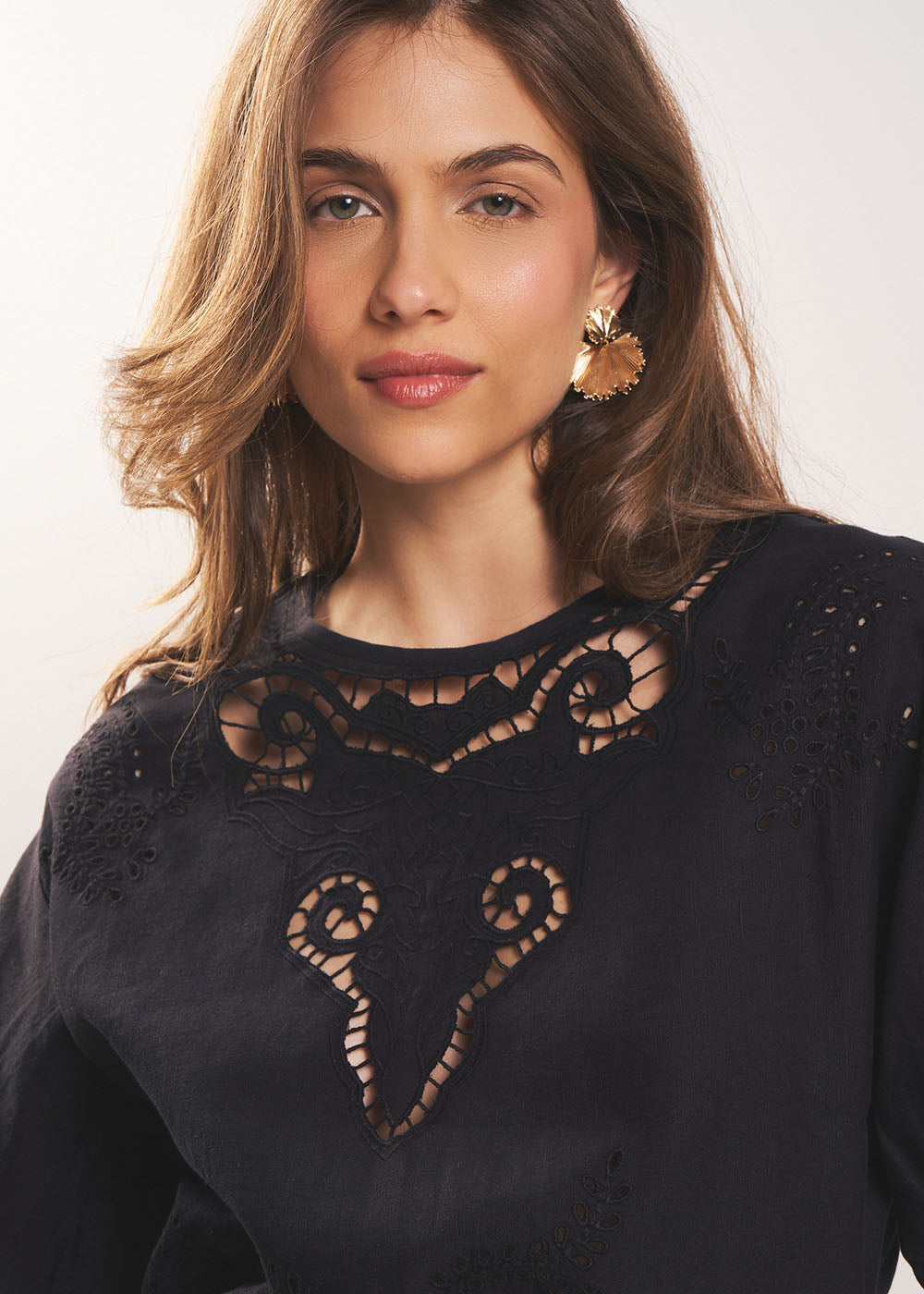 Embroidered midi dress - Sud Express - 5 - Sud Express