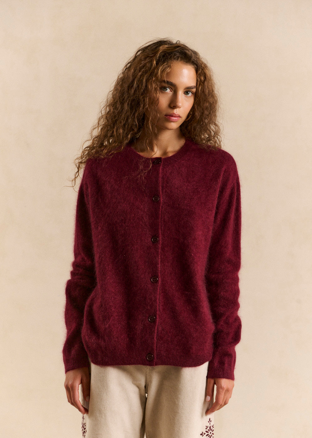 Loose round-neck vest in brushed wool and cashmere - Sud Express - 4 - Sud Express