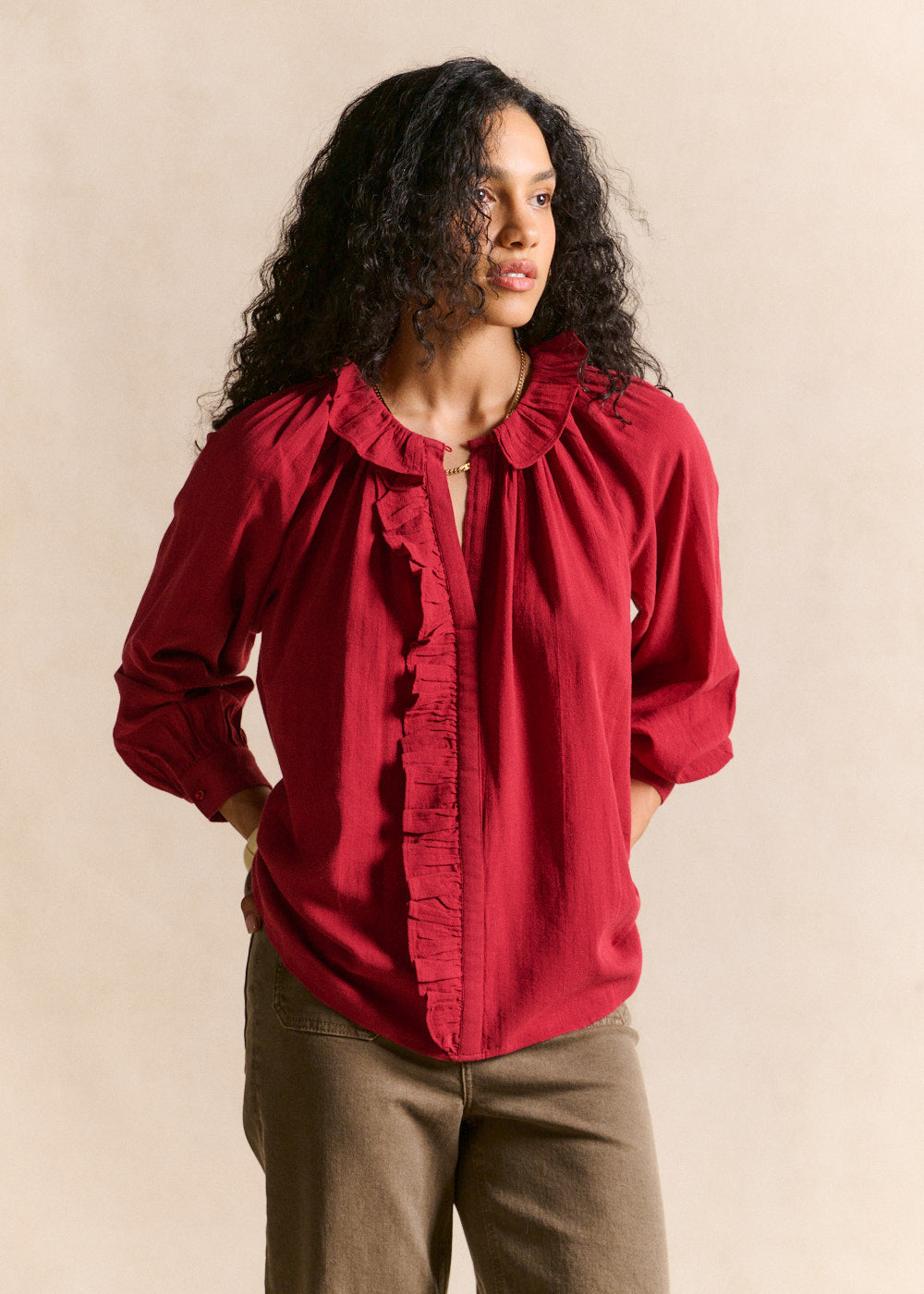 Cotton voile blouse - Sud Express - 5 - Sud Express
