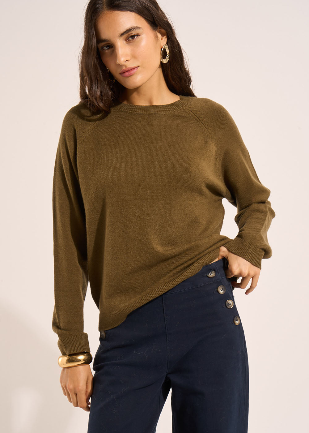 Round neck jumper with long sleeves - Sud Express - 1 - Sud Express