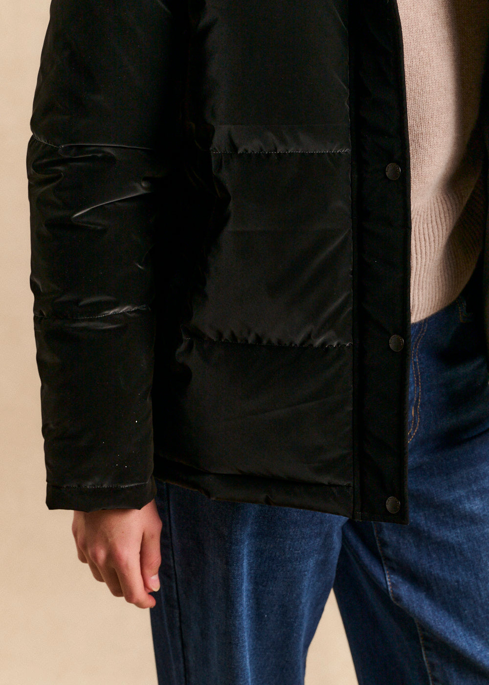 Quilted hooded puffer jacket with zipper - Sud Express - 4 - Sud Express