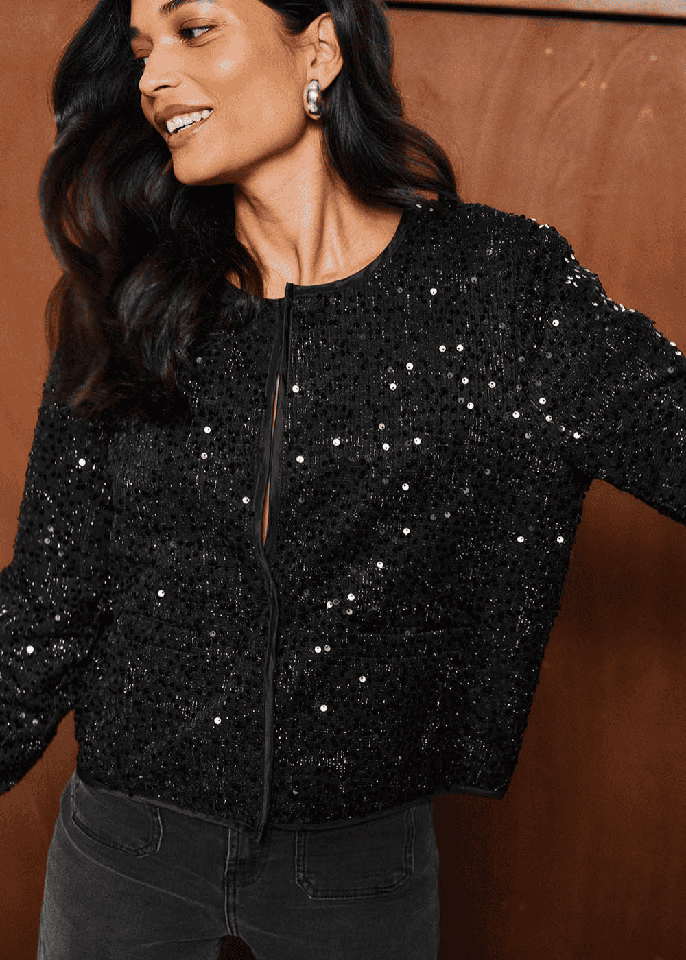 Short jacket embroidered with sequins - Sud Express - 1 - Sud Express