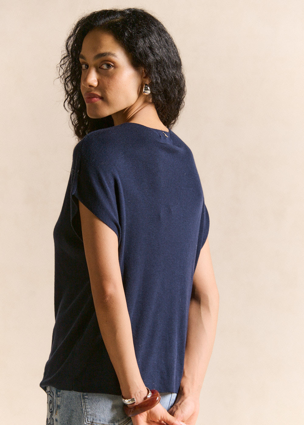 MATINY Sleeveless V-neck jumper in ribbed knit - 3 - Sud Express - Sud Express
