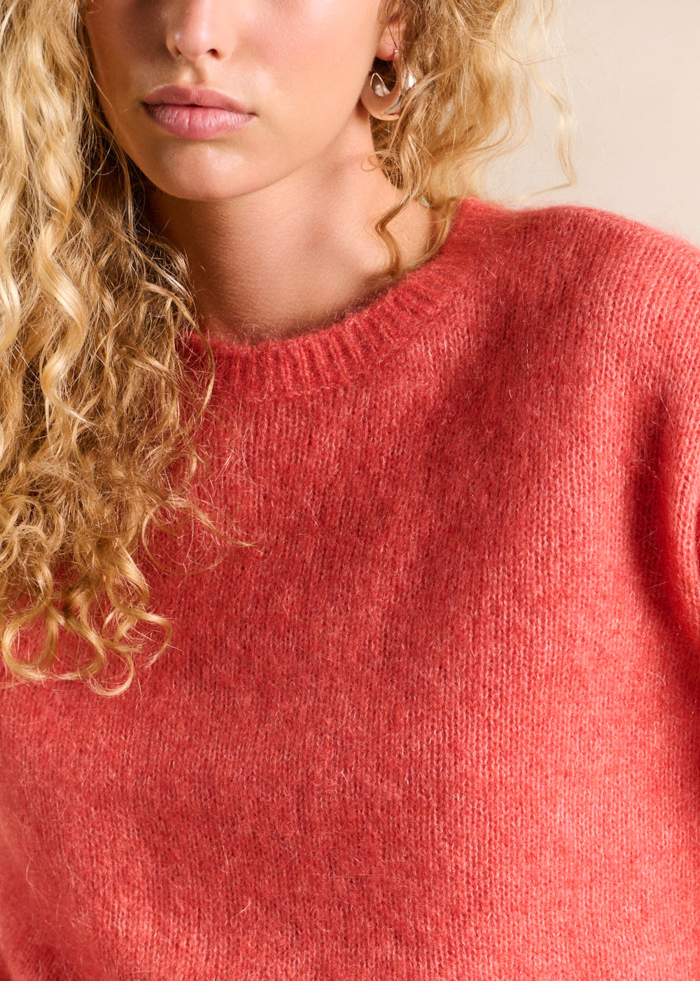 Round-neck mohair jumper with long sleeves - Sud Express - 2 - Sud Express