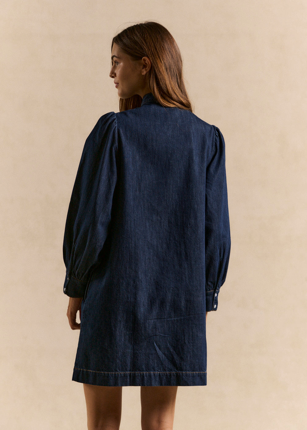 Short denim dress with a bow - Sud Express - 3 - Sud Express
