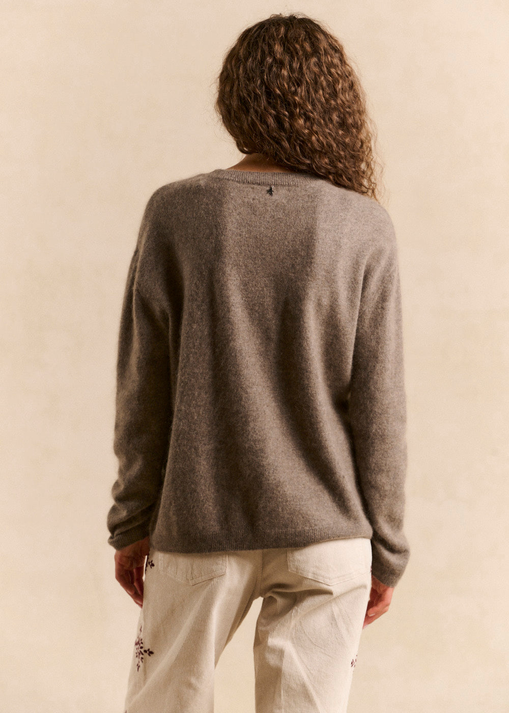 Loose round-neck vest in brushed wool and cashmere - Sud Express - 3 - Sud Express