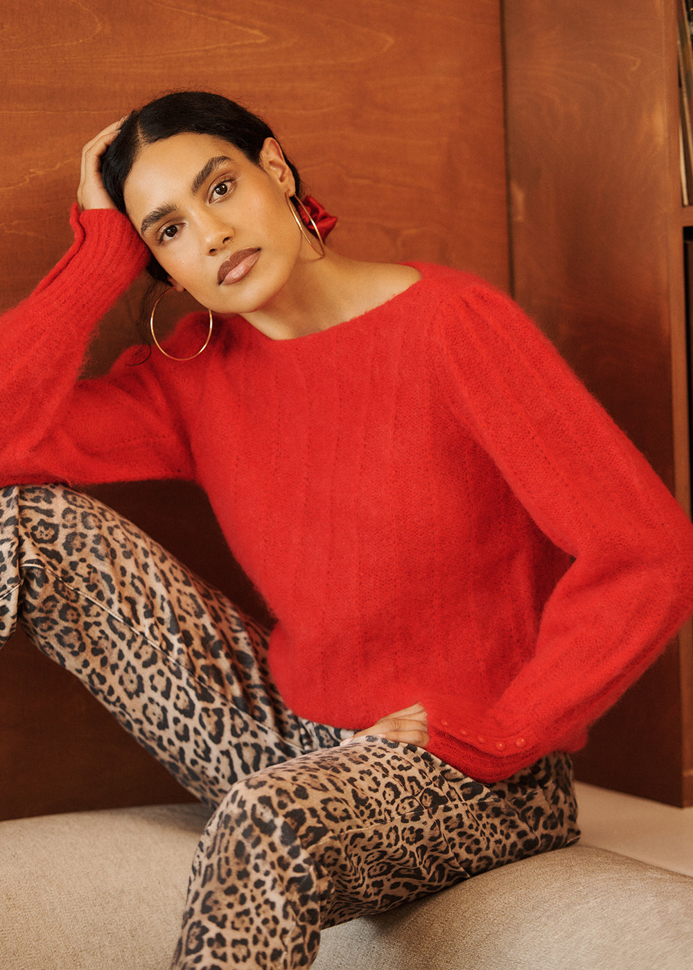 Straight jumper with buttons at the cuffs - Sud Express - 1 - Sud Express