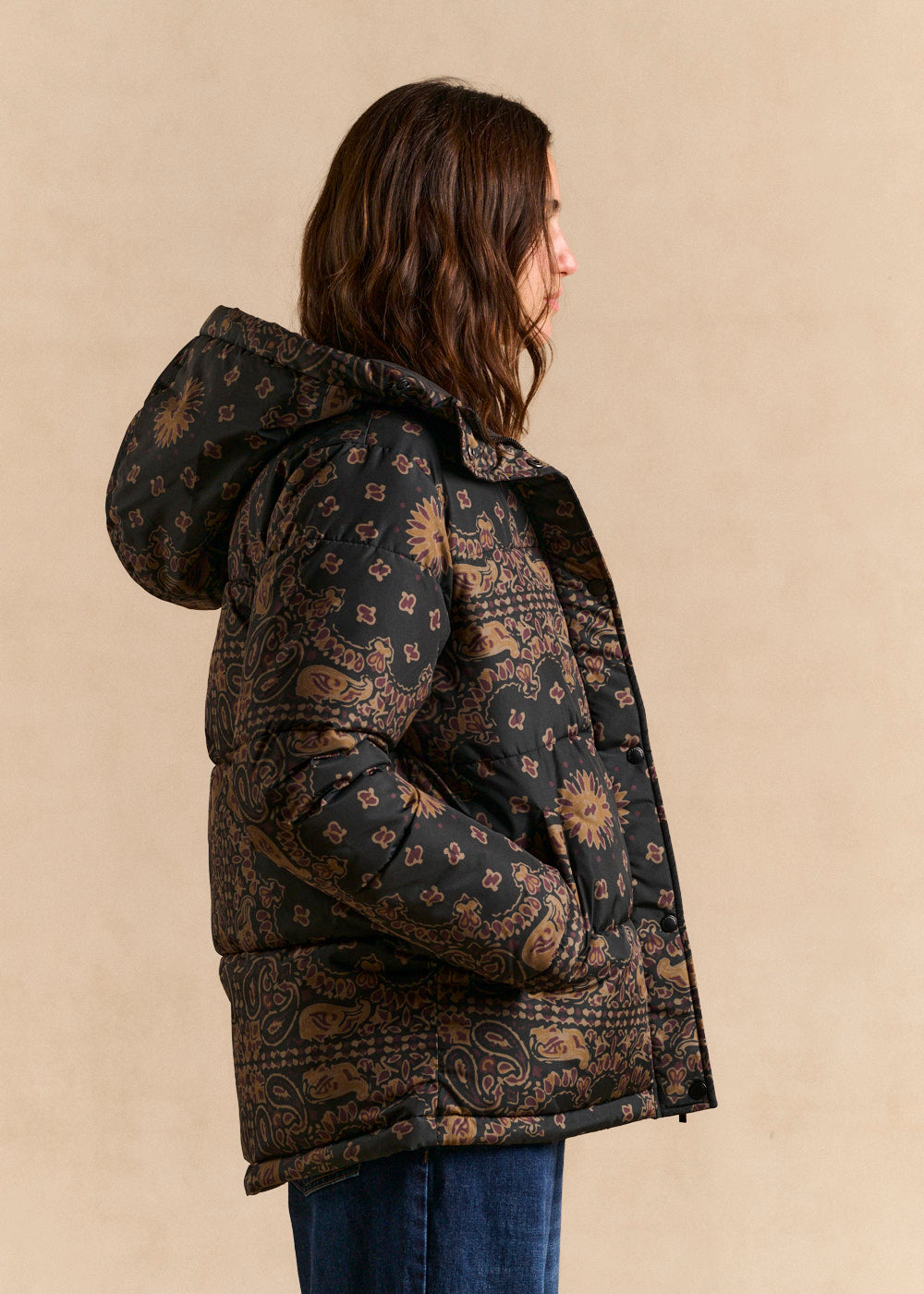 Paisley-print hooded puffer jacket - Sud Express - 4 - Sud Express