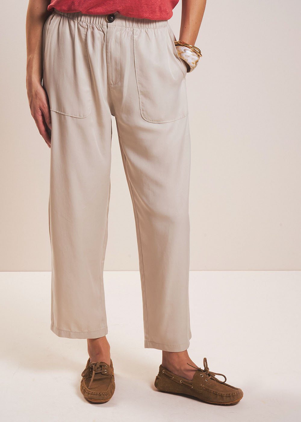 Lyocell carrot trousers - Sud Express - 5 - Sud Express