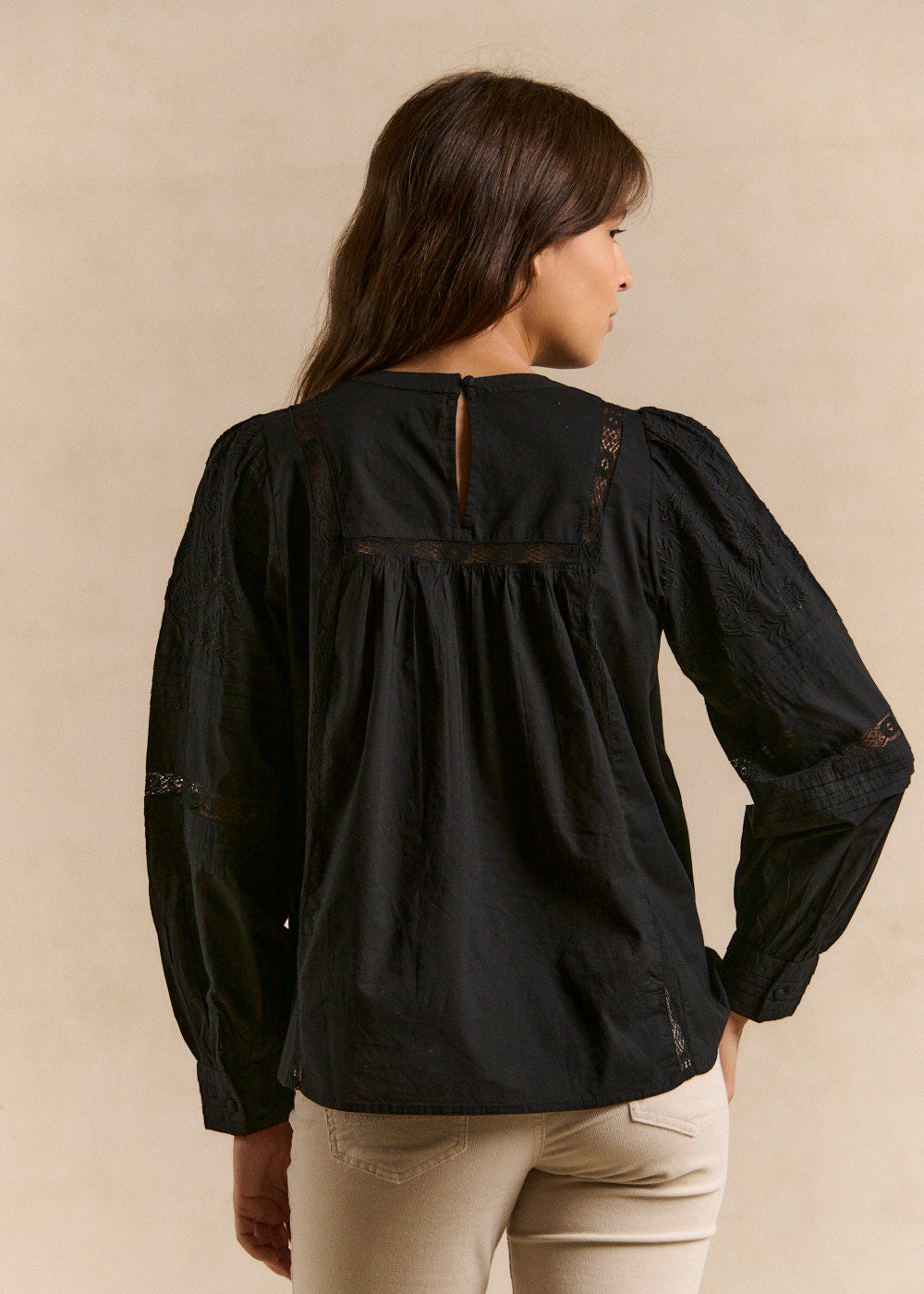 Embroidered cotton voile blouse - Sud Express - 3 - Sud Express