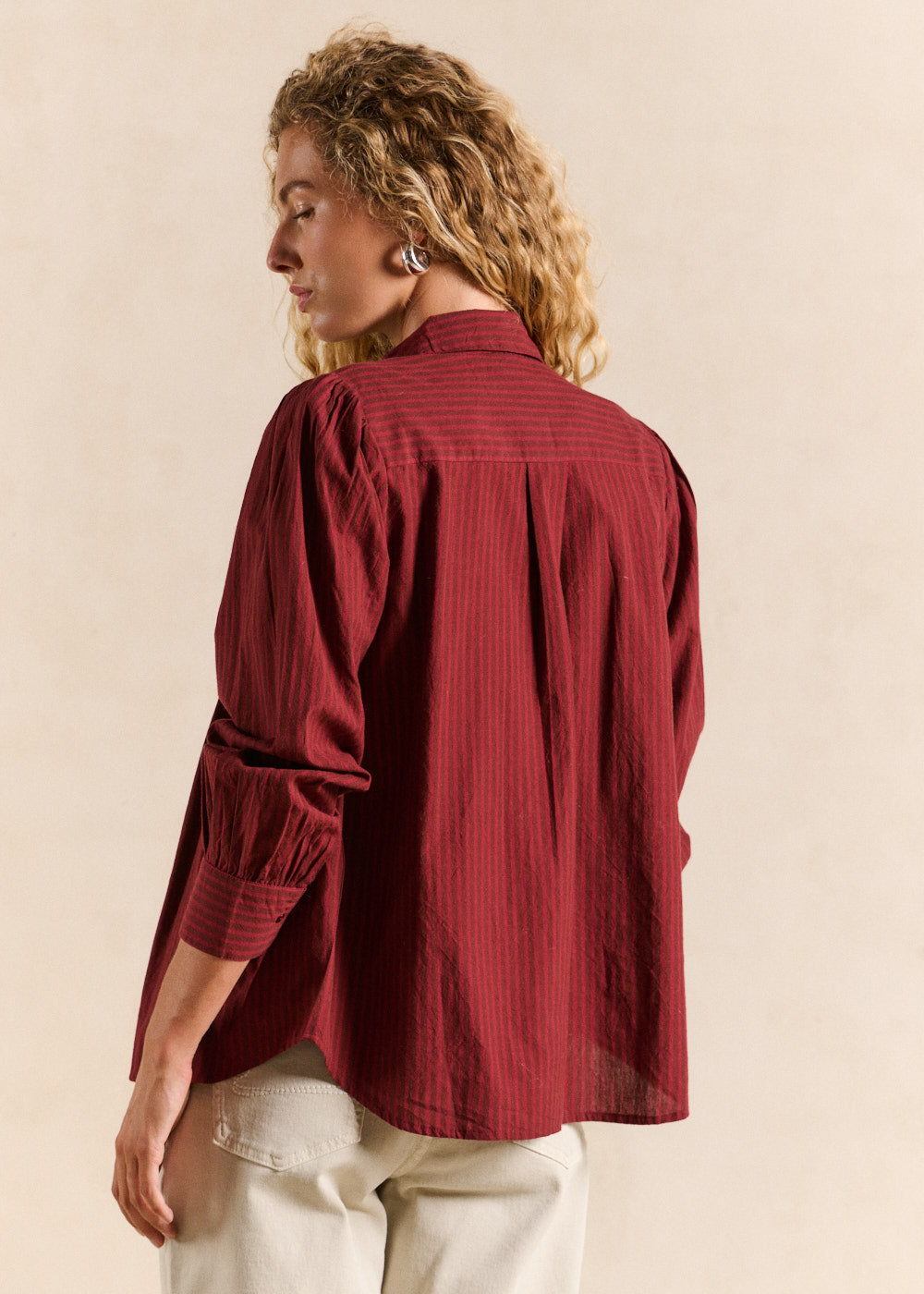 Striped shirt with smocking - Sud Express - 3 - Sud Express